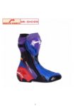 Mocha Knight Track Approved Motorcycle Riding Boot – Blue/Purple/Red Racing Shoe