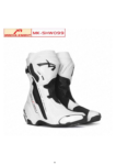 Mocha Knight Track Approved Motorcycle Riding Boot –   White/Black Racing Shoe