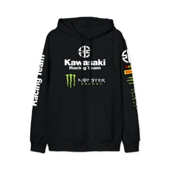 Revvsters 420GSM Heavyweight Premium Cotton Fleece Motorcycle Riding Hoodie Kawasaki